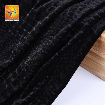 Tissu simple noir gaufré en velours tricoté 260gsm