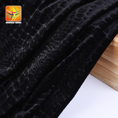260gsm Rajutan Velour Timbul Kain Sederhana Hitam