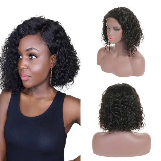 China Wig Supplier Cuticle Aligned Raw Virgin Virgin Weave Raw Indian Water Wave Bob Wig