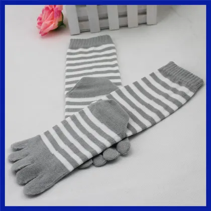 Yhao branded socks wholesale five finger seperate socks cotton high tube socks