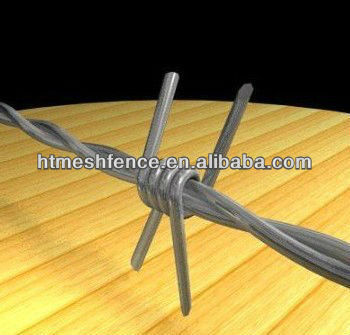 Positive and negative twisted brambles barbed wire 500m length 1.8mm diameter
