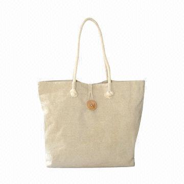 Jute Tote Bag, Made of Cotton Flax, Different Sizes are Available