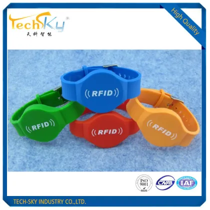 Adjustable Waterproof Button silicone rfid wristbands access control watch tag