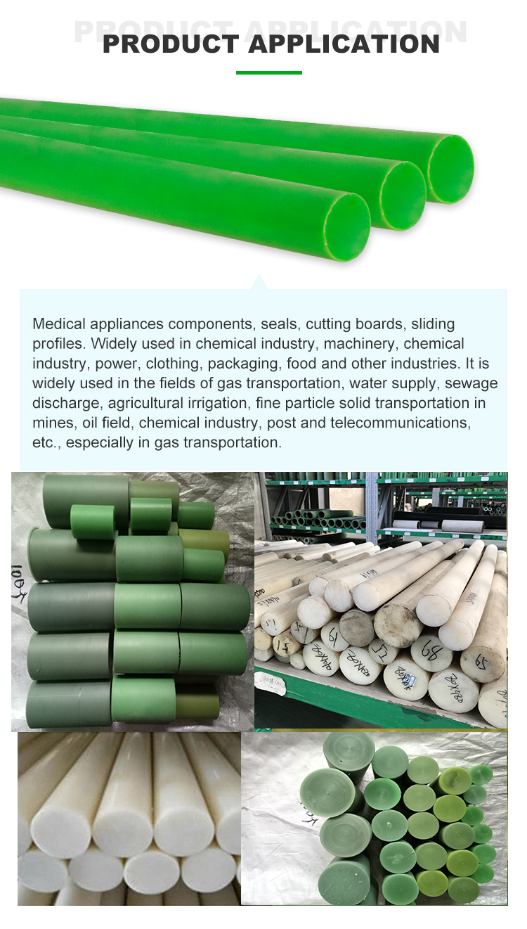 Colorido nylon personalizado 66 Ingeniería de plástico HDPE UHMWPE/tubo PA6 Varilla de nylon extruida MC Nylon Rod