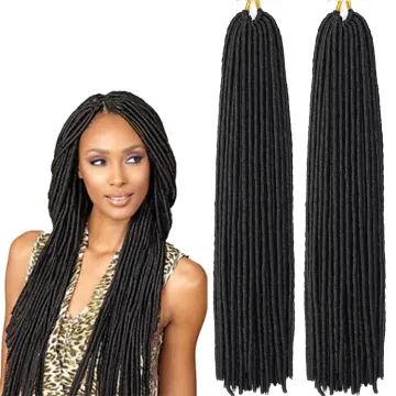 Straight Crochet Faux Locs Dreadlocks Braids Hair Extensions Soft Ombre Brown Color Soft Straight Faux Locs Crochet Braids Hair