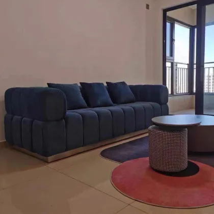 Red velvet sofa 45 High Density Foam Single Velvet royal Sofa Cover With Solid Wood frame