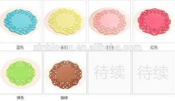 fashion simple hollow round silicone heat-proof pad for mug, thermal insulaton mat for cup