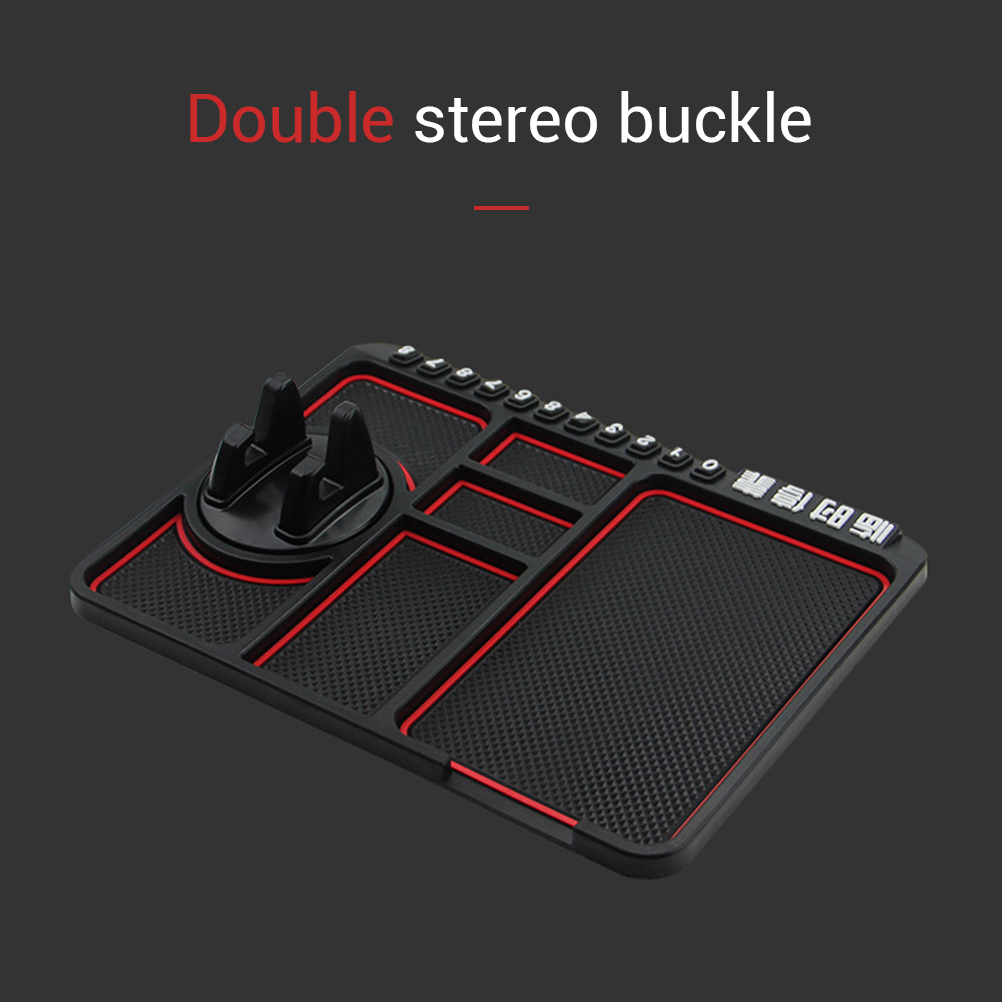 Multifunctional Car Anti-Slip Mat Phone Holder Temporary Parking Number Sign Panel Storage Pad Auto Car Accessories Non-slip Pad