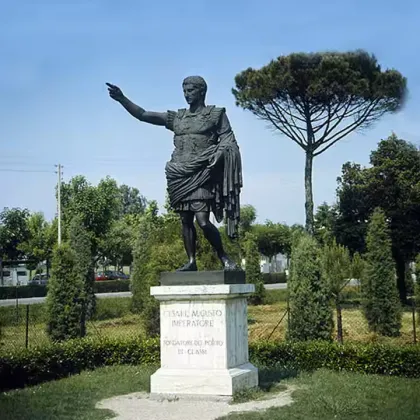 Casting Bronze: Ancient Roman Statue of Emperor Augustus for Sale