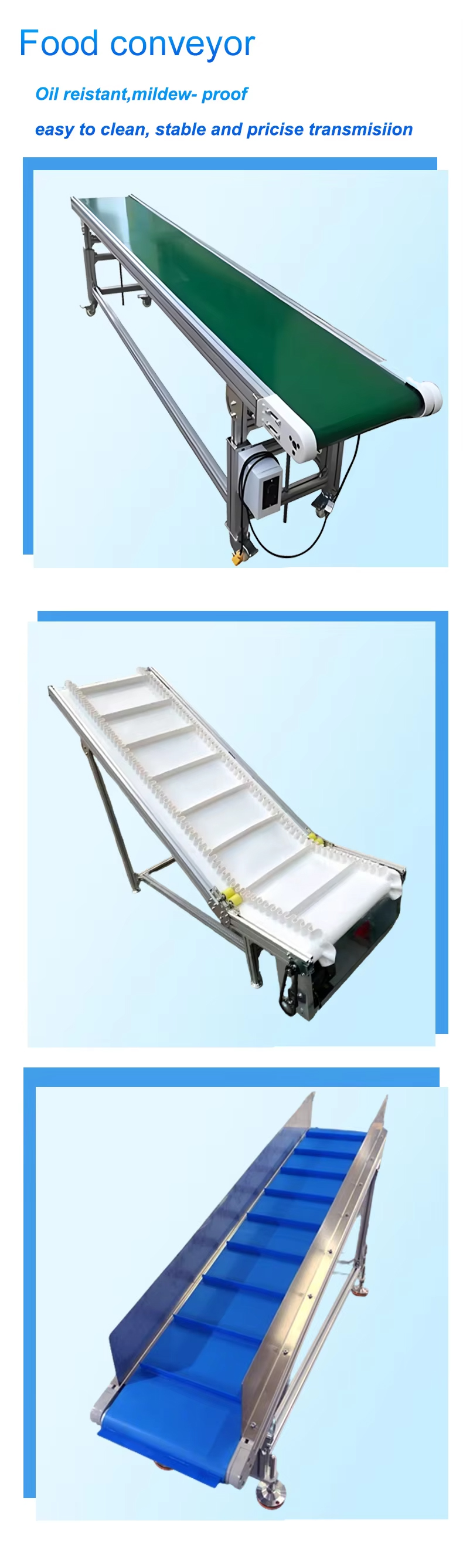 Aluminum Frame Food Packaging Conveyor