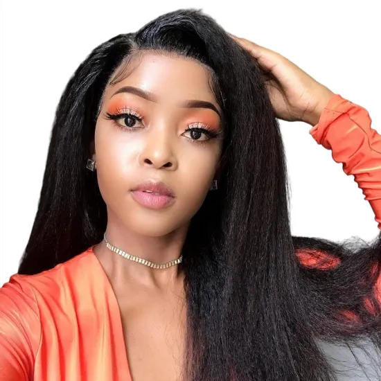 Cheap Raw Brazilian Virgin Straight Yaki Human Hair Hd Full Lace Frontal Closure Wig Pre Plucked Lace Front Wig for black women