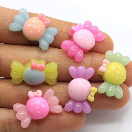 24mm dos plat résine Cabochon Kawaii bonbons Figurine Slime charme embellissements Scrapbook bricolage accessoires boutons