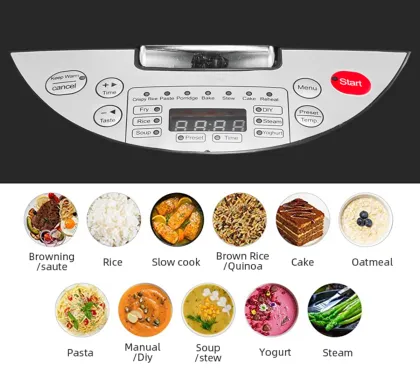 5L Electric Rice Cooker with Steam Function and Smart Board - Cuchen