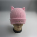 Beanie de la novedad de las muchachas del gato con el bordado