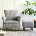 Single Seater Wood Sofa Chairs With Ottoman