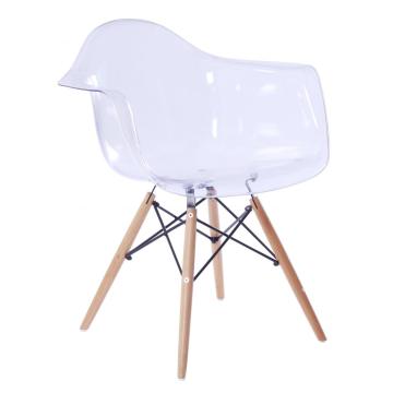 Cadeira de jantar de plástico transparente Eames DAW