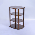 Natural Wood Corner Shelf for Living Room Storage