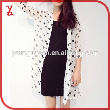 FSF1539 2015 new summer sun protection clothing star chiffon shirt