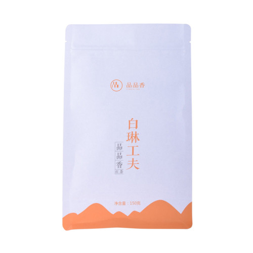 Pla Kraft Paper Tea Packaging Compostable Zipper Bags