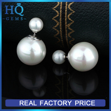 pearl balls stud earrings silver pearl earrings