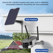 4K IP Outdoor Dual Lens WiFi Camera Solar Camera