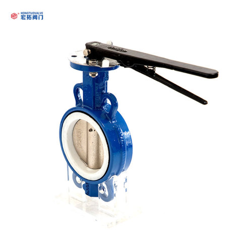 Válvula borboleta wafer de alavanca com sede em PTFE
