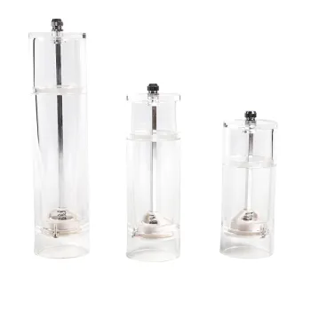 BBQ Acrylic Transparent Manual Mini Salt & Pepper Mill Set of 3: Perfect for Adding a Touch of Convenience to Your Outdoor Cooking Experience