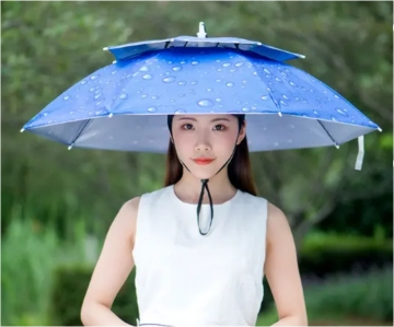 Promotional double layer head hat umbrella sun shade rain proof fishing umbrella parapluie sombrillas wear umbrella