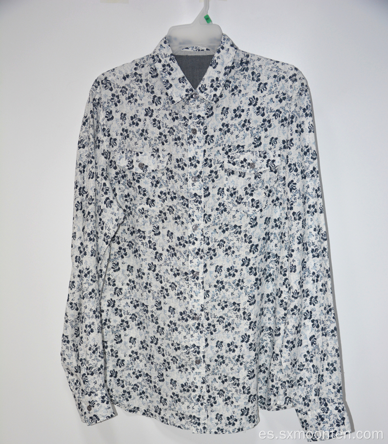 Camisa de lino de cáñamo transpirable lisa en blanco casual