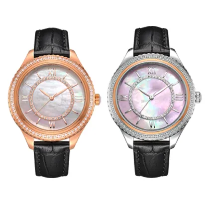 Fashion Quartz Pearl Watch With Leather For Women