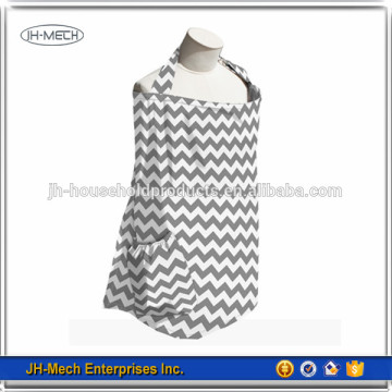 White and black zig and zag pattern nursing cover breast feeding cover