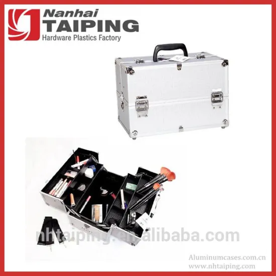 Silver Aluminum Makeup Brush Case Cosmetics Carry Case