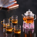 Hand-blown clear high borosilicate small glass teapot with infuser