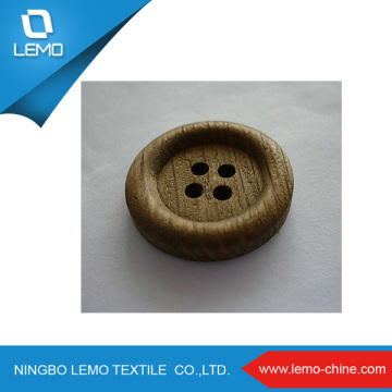 Movable custom hole round wood sewing button