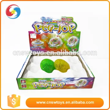 Plastic light up electric toy classic toy flash light spinning top for kids