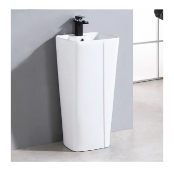 Modern Floor-Standing Pedestal Sink Ceramic Basin for Bathroom