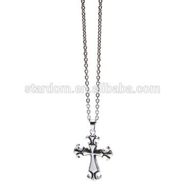 Chinese factory outlet! Stainless steel cross pendant mens chain necklace