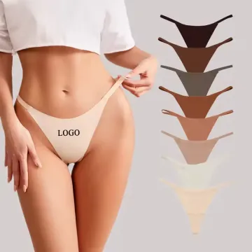 Ladies Embroidered Mesh Breathable Adjustable Bandage Thong Sexy Seamless Panties