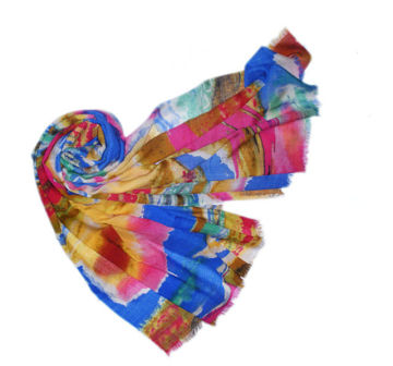 2015 new season Fashion and Popular colorful 100% wool lady scarf