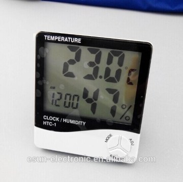 Top sales cheapest digital desktop table lcd display thermometer humidity clock/Indoor home weather station clock
