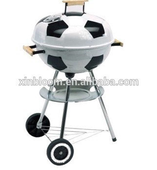 portable chracoal bbq,football shape, take easy to carry for outdoor sport.