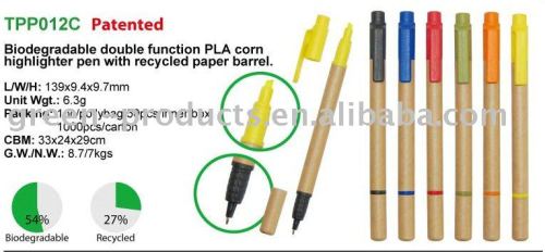 Recycled paper highlighter pen,eco highlighter(Item No TPP012C)