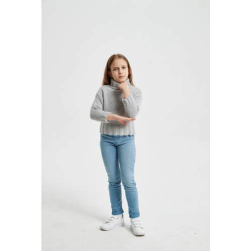 girl's fancy yarn pullover sweater