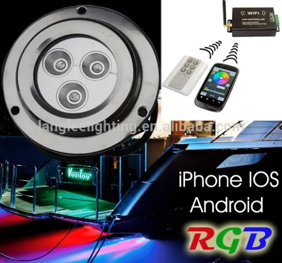 2014 New Smart Wifi iPhone IOS Android RGB Color Changing Underwater Boat LED Light