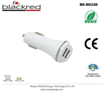 Blackred brand universal dual port 2 usb car charger for mobile phone 3.1a