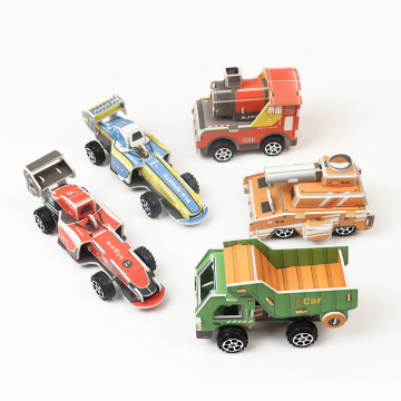 3D Three-Dimensional Children's Educational Puzzle Box Pull-Back Car Inertia Mini Racing Toy