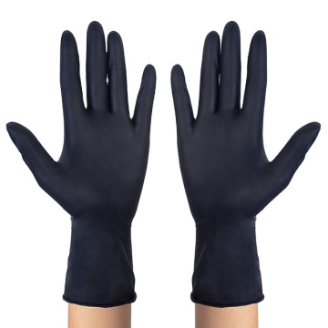 Черные промышленные использование нитрильных перчаток