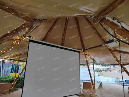 Indian Luxury Glamping Shelter - 6.5m Diameter Canvas Tent with Rainproof Sunshade