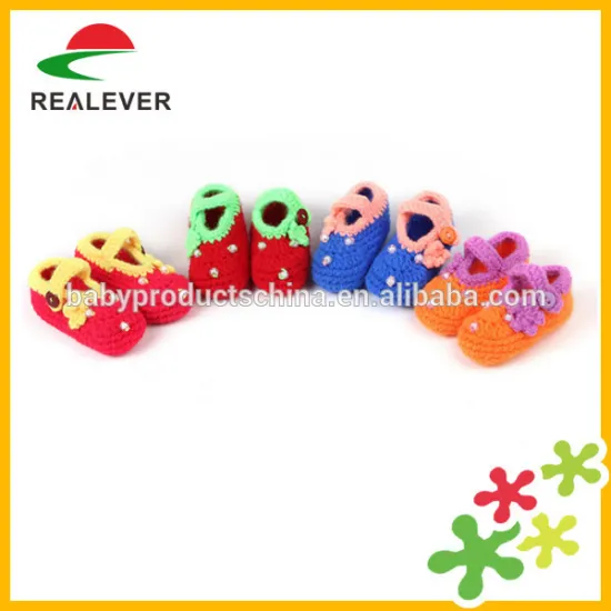 Hot selling 100% cotton soft sole baby knitted shoes