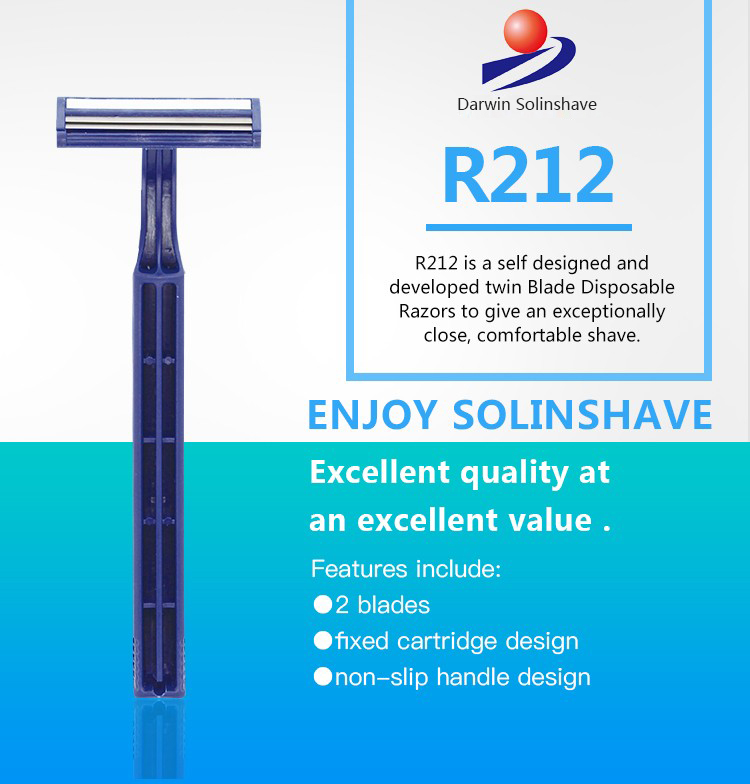 Disposable Twin Blade Razor With Plastic And Rubber Handle For Men ...